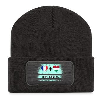 France et Hongrie Drapeau 100% génial - Beanie recyclé à patch - charbon - Devant
