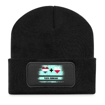 Pologne et Pays-Bas Drapeau 100% Genius - Beanie recyclé à patch - noir - Devant