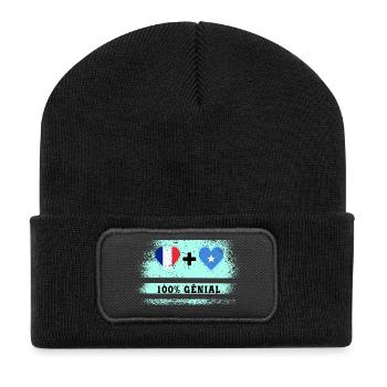 Drapeau France et Somalie 100% génial - Beanie recyclé à patch - noir - Devant