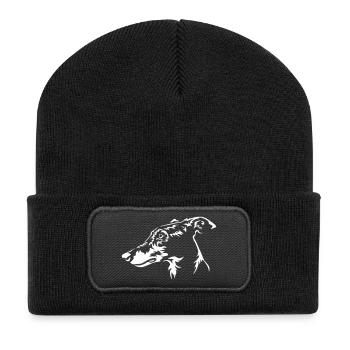 Greyhound Head "Black Edition" - Recycled Patch Beanie - black - Front