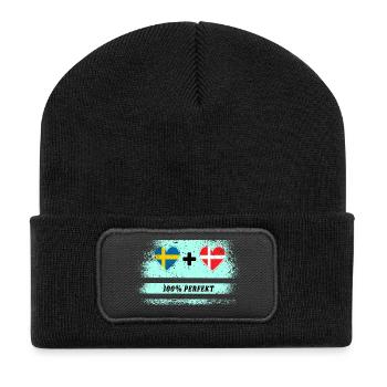 Denmark and Sweden 100% Perfect / Gift - Recycled Patch Beanie - black - Front