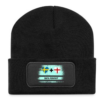 Angleterre et Suède 100% parfait / cadeau - Beanie recyclé à patch - noir - Devant