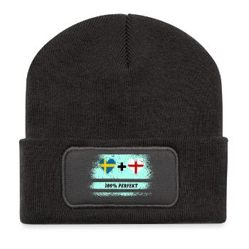 Angleterre et Suède 100% parfait / cadeau - Beanie recyclé à patch - charbon - Devant