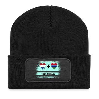 Gambie et Pays-Bas 100% Genius flag - Beanie recyclé à patch - noir - Devant