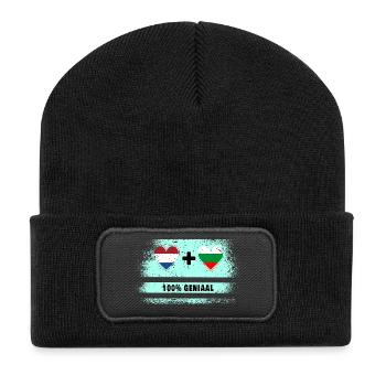 Bulgaria and the Netherlands 100% Genius flag - Recycled Patch Beanie - black - Front