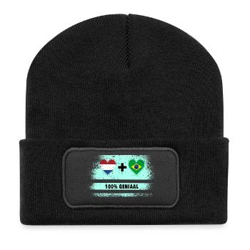 Brésil et Pays-Bas Drapeau 100% Genius - Beanie recyclé à patch - noir - Devant