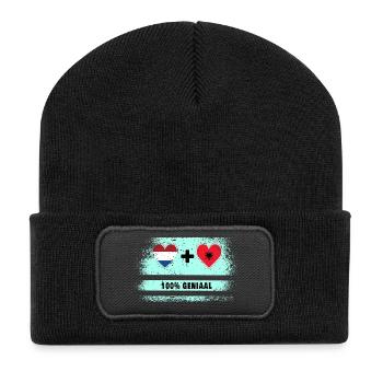 Pays-Bas et Albanie 100% Genius flag - Beanie recyclé à patch - noir - Devant