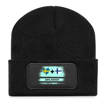Finland and Sweden 100% perfect / gift - Recycled Patch Beanie - black - Front