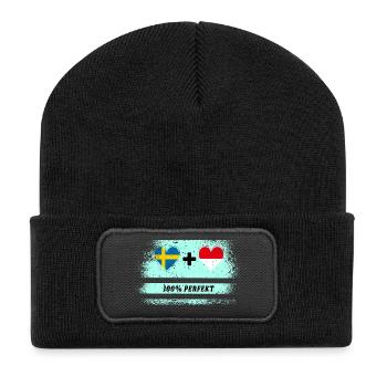 Indonesia and Sweden 100% perfect / gift - Recycled Patch Beanie - black - Front