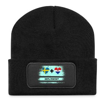 Croatie et Suède 100% parfait / cadeau - Beanie recyclé à patch - noir - Devant