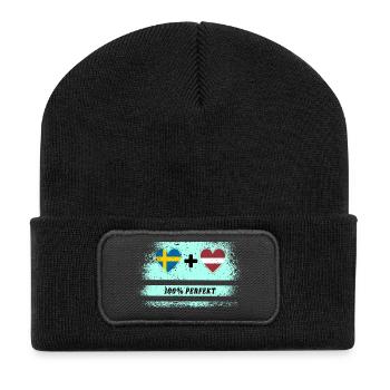 Latvia and Sweden 100% perfect / gift - Recycled Patch Beanie - black - Front