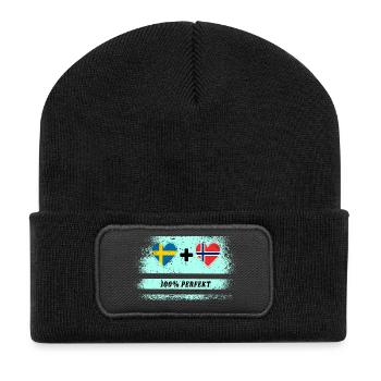 Norway and Sweden 100% Perfect / Gift - Recycled Patch Beanie - black - Front