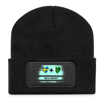 Pakistan and Sweden 100% Perfect / Gift - Recycled Patch Beanie - black - Front