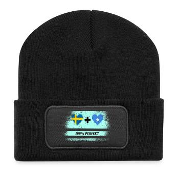 Somalia and Sweden 100% perfect / gift - Recycled Patch Beanie - black - Front