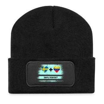 Venezuela and Sweden 100% perfect / gift - Recycled Patch Beanie - black - Front