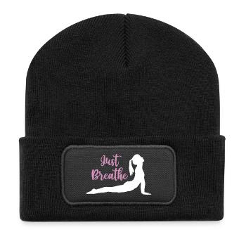 Yoga Geschenkidee - Namaste - Recycelte Patch Beanie - Schwarz - Vorne