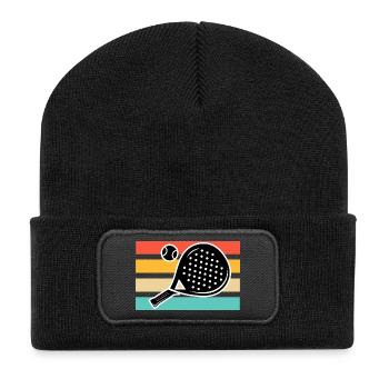 Padel Tennis Retro Vintage - Recycled Patch Beanie - black - Front