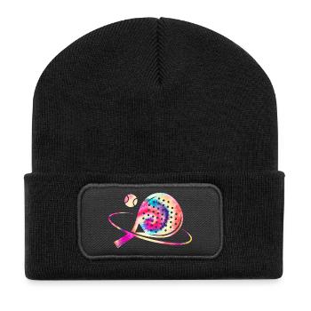 Padel Tennis Colorful - Recycled Patch Beanie - black - Front