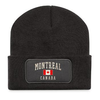 Montreal Canada Distressed Flag - Recycled Patch Beanie - dark grey - Front