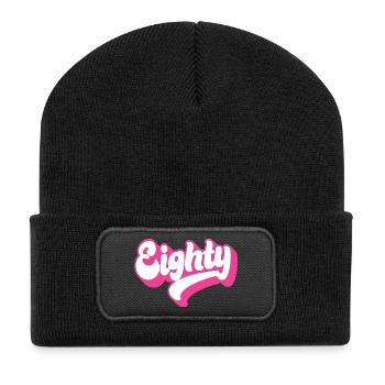 Quatre-vingts femmes de 80 ans - Beanie recyclé à patch - noir - Devant