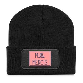 MERCI. MAÎTRESSE. MAÎTRE. MERCI MAÎTRESSE - Beanie recyclé à patch - noir - Devant