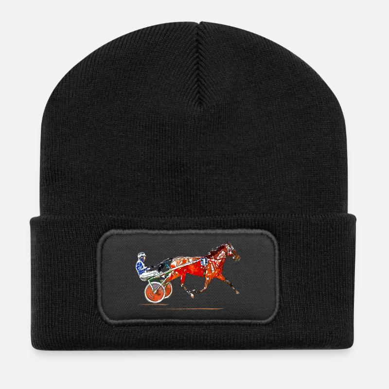 Trabrennen - Recycelte Patch Beanie - Schwarz