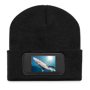 Azores Shark - Recycled Patch Beanie - black - Front
