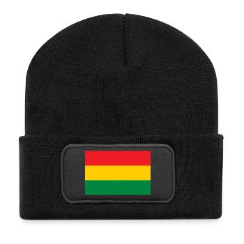 Flag of the Reggae - Rastafari Rasta Roots - Recycelte Patch Beanie - Schwarz - Vorne