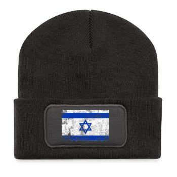 Drapeau d’Israël drapeau Grunge rétro Vintage - Beanie recyclé à patch - charbon - Devant