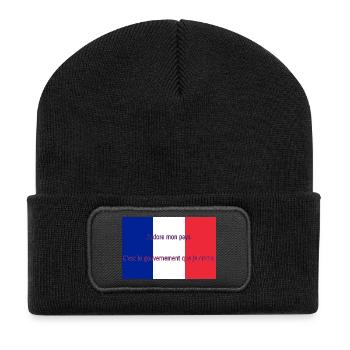 J'adore mon pays - Beanie recyclé à patch - noir - Devant