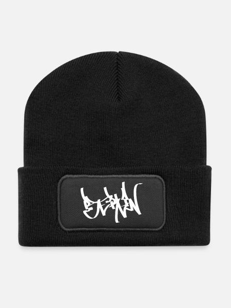Berlin Graffiti Tag Handstyle white - Recycelte Patch Beanie - Schwarz