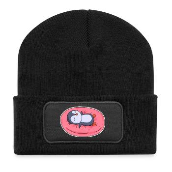 Pinguin - Recycelte Patch Beanie - Schwarz - Vorne