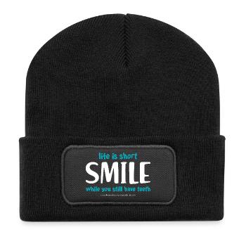 Smile (dark) - Recycled Patch Beanie - black - Front