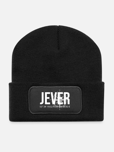 Koordinaten Jever - Recycelte Patch Beanie - Schwarz