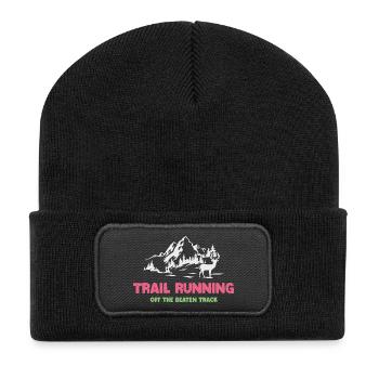 Trailrunning - abseits der ausgetretenen Pfade - Recycelte Patch Beanie - Schwarz - Vorne