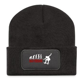 Evolution Skateboard - Recycelte Patch Beanie - Dunkelgrau - Vorne
