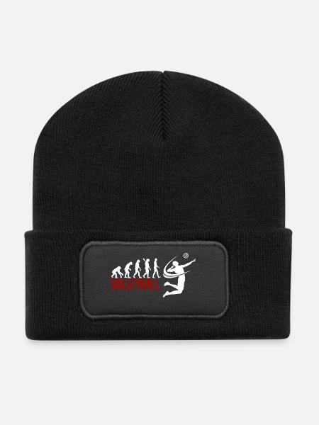 Evolution Volleyball - Recycelte Patch Beanie - Schwarz