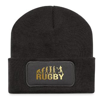 Evolution Rugby - Recycelte Patch Beanie - Dunkelgrau - Vorne