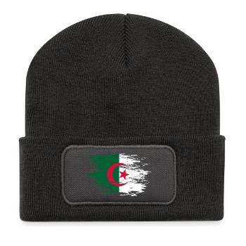 Algerien Flagge used - Recycelte Patch Beanie - Dunkelgrau - Vorne