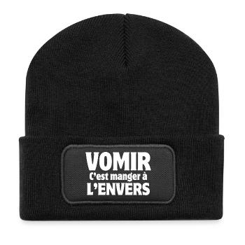 faire la fête, fête du bac, fiesta - Beanie recyclé à patch - noir - Devant
