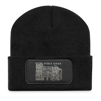 Trèves, Porta Nigra, patrimoine mondial, Allemagne Dessin - Beanie recyclé à patch - noir - Devant