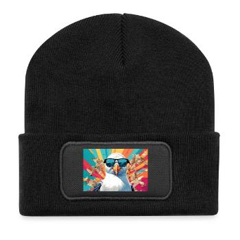 Mouette fraîche dans la mêlée - Beanie recyclé à patch - noir - Devant