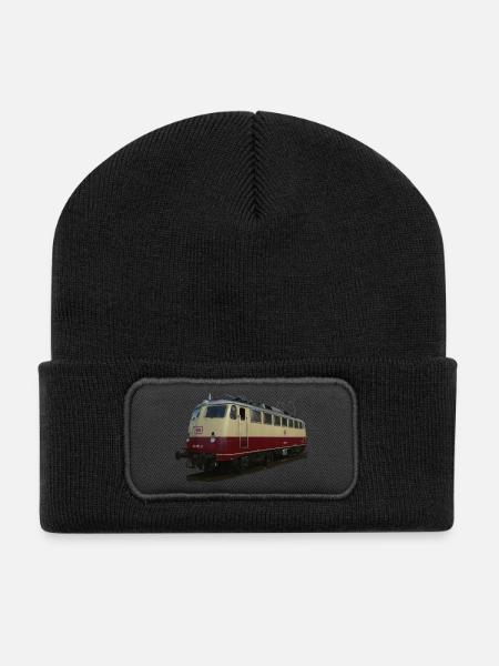 Lokomotive DB113 - Recycelte Patch Beanie - Schwarz