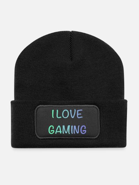 I Love Gaming - Recycled Patch Beanie - black