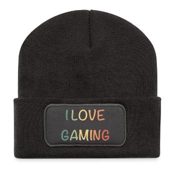 I Love Gaming Watercolors - Recycled Patch Beanie - dark grey - Front