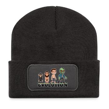 Evolution Zombie - Recycelte Patch Beanie - Dunkelgrau - Vorne