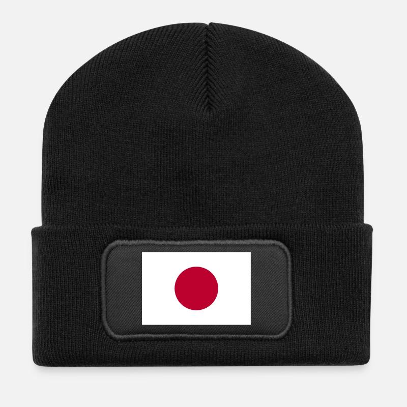 Japan - Recycelte Patch Beanie - Schwarz