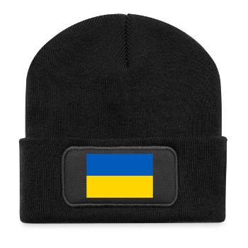 Ukraine - Recycelte Patch Beanie - Schwarz - Vorne
