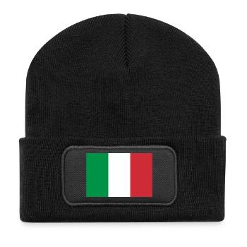 Italie - Beanie recyclé à patch - noir - Devant