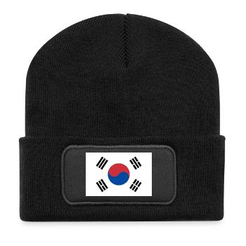 Corée du Sud - Beanie recyclé à patch - noir - Devant